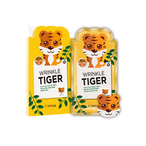 Hộp 10 mặt nạ chống nhăn - giữ ẩm - săn chắc da Rainbow L'affair Wrinkle Tiger Mask 250ml