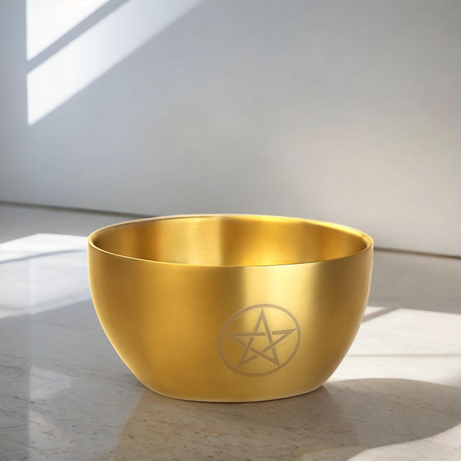 Buddhist Offering Bowl Yoga Meditation Bowl Altar Yoga Decor Buddha Worship Supplies Hand Carved Stainless Steel Tibetan Bowl