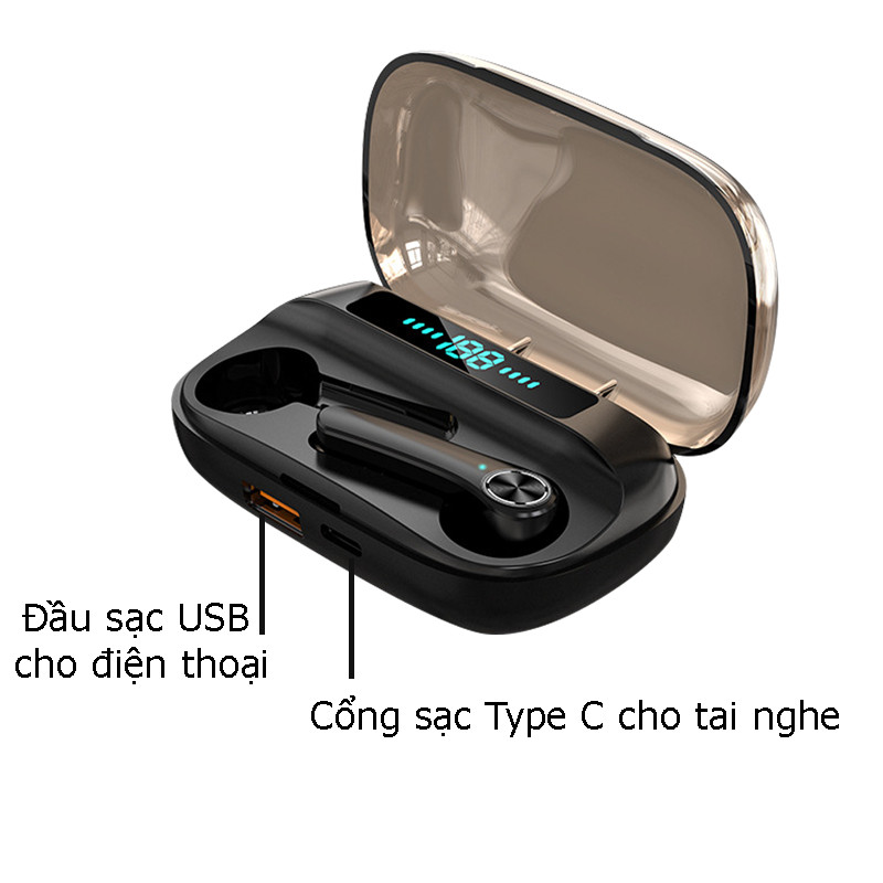 Tai Nghe nhét tai Bluetooth không dây True Wireless earbuds cảm ứng - Hàng chính hãng