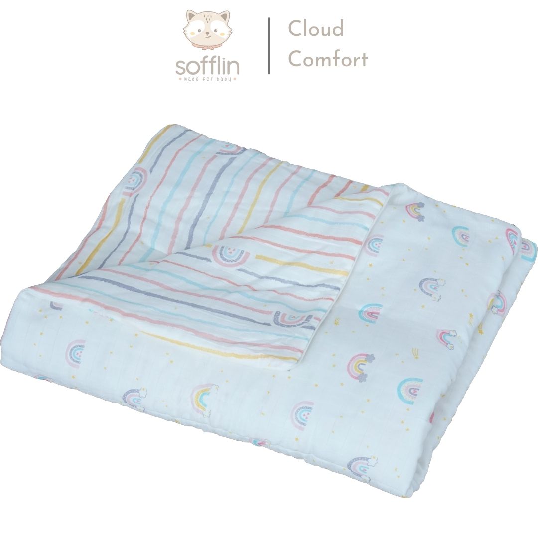 Chăn - Nệm sợi tre Sofflin cho bé 2 mặt - 2 họa tiết | Cloud Comfort