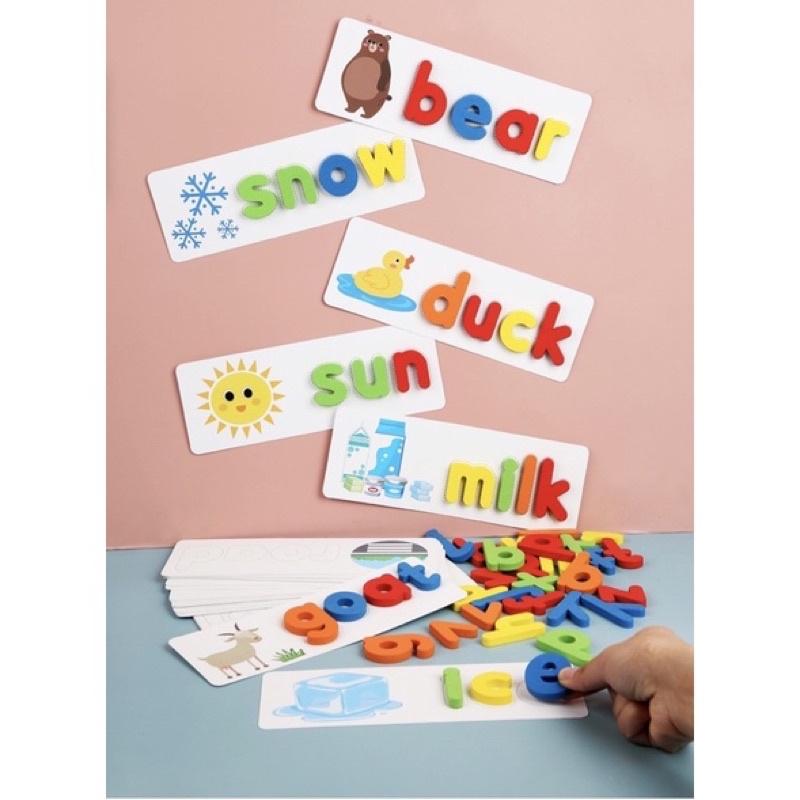 0SPELLING GAME- Đồ Chơi Ghép Chữ Đánh Vần Tiếng Anh Cho Bé Gồm 52 Bộ Thẻ Ghép Chữ