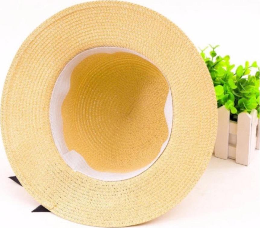 Mũ cói dáng xinh vành nhỏ đính nơ điệu đà phong cách Vintage