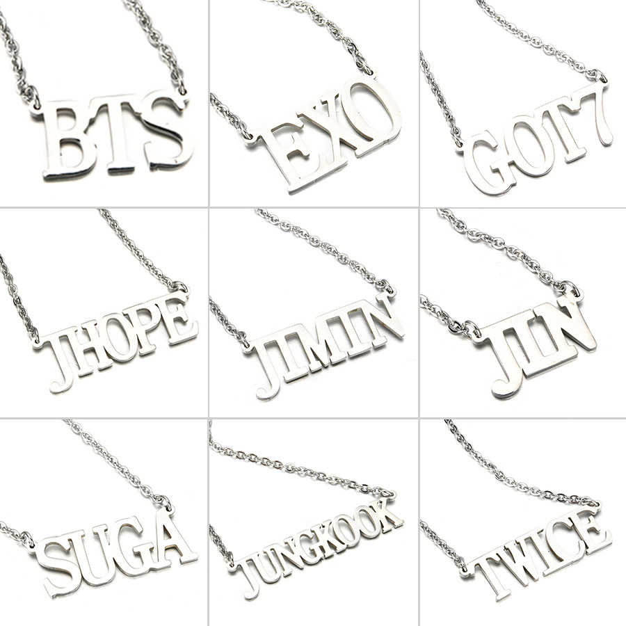 Dây chuyền sợi mắt xích mặt chữ JIMIN BTS