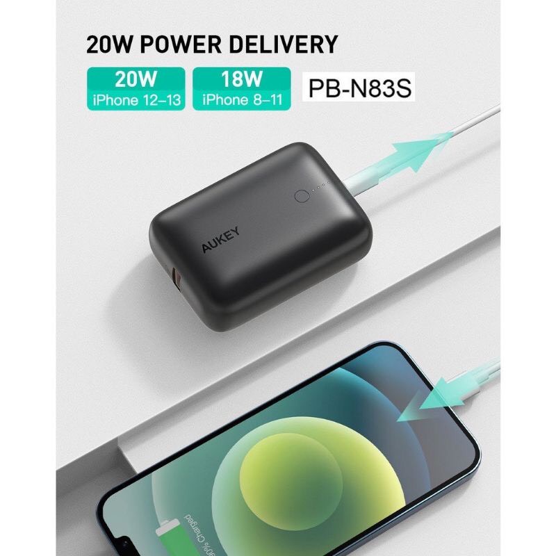 Hình ảnh Pin Sạc Dự Phòng Siêu Mỏng 10.000 mAh Aukey PB-N83S -Hàng Chính Hãng