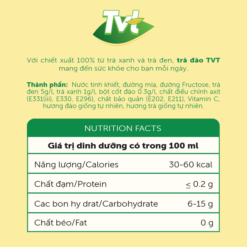 Trà Đào TVT tinh chất trà xanh, trà đen, chống oxy hóa, thanh nhiệt giải phóng độc tố cơ thể
