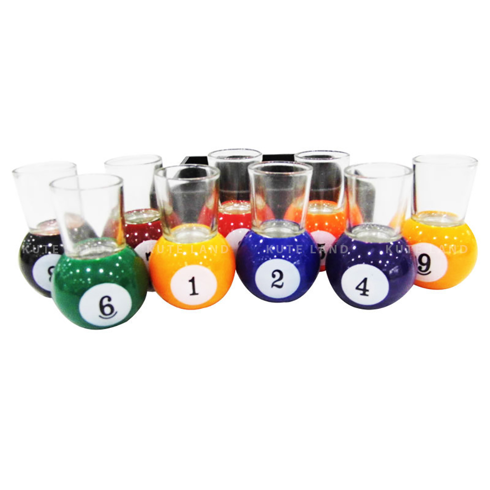 Bộ trò chơi 9 Pool Shot Drinking Game dành cho bàn nhậu uống rượu bia có thể kết hợp đánh bida