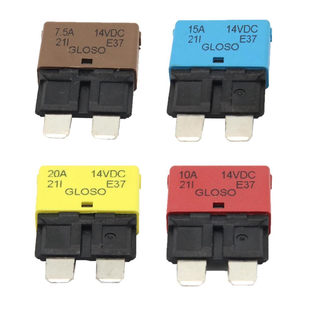 20A/15A/10A/7.5A Circuit Breaker Blade Fuse Reset for Car Marine Practical