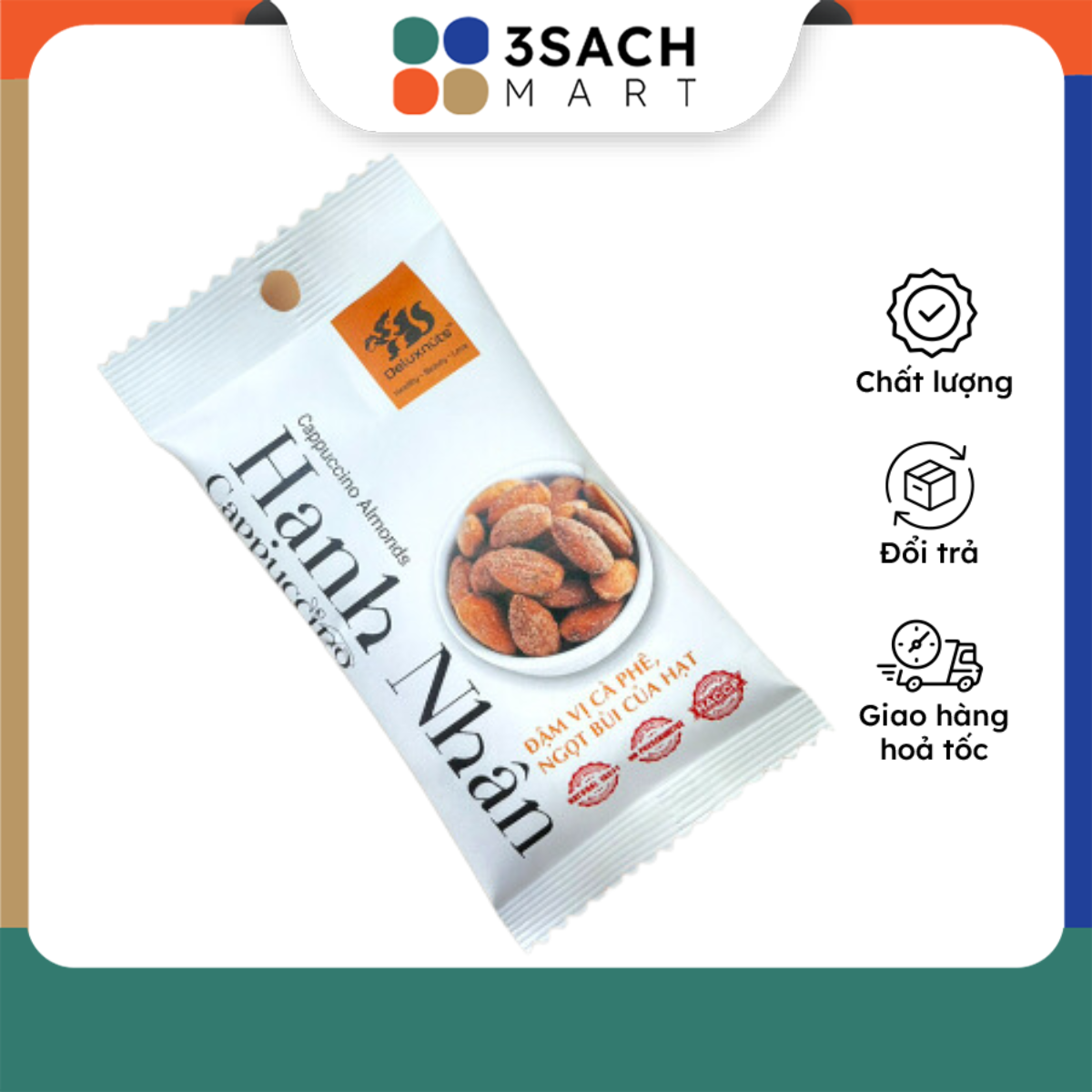 Hạnh Nhân Cappucino Deluxnuts 40g