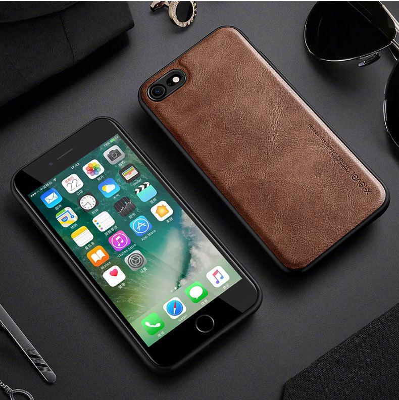Ốp Lưng Da Dành Cho Iphone 6 7 8 Se 2020 7Plus 8 Plus X Xs Xr Xs Max Hiệu X - Level Cao Cấp - Hàng Nhập Khẩu - Nâu - 78