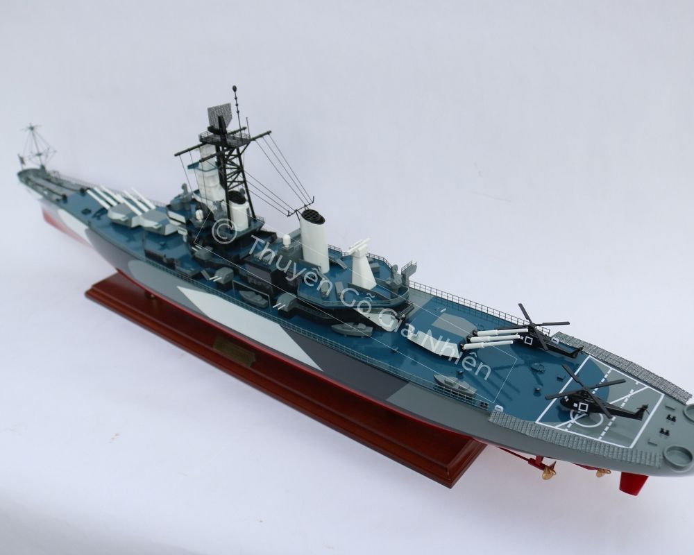 [Giá xưởng] Mô Hình Thuyền Gỗ Phong Thủy Dạng Thuyền Chiến USS WISCONSIN BB64 (camouflage) Chính Hãng Hàng Xuất Khẩu Chất Lượng Cao (Giá xưởng)