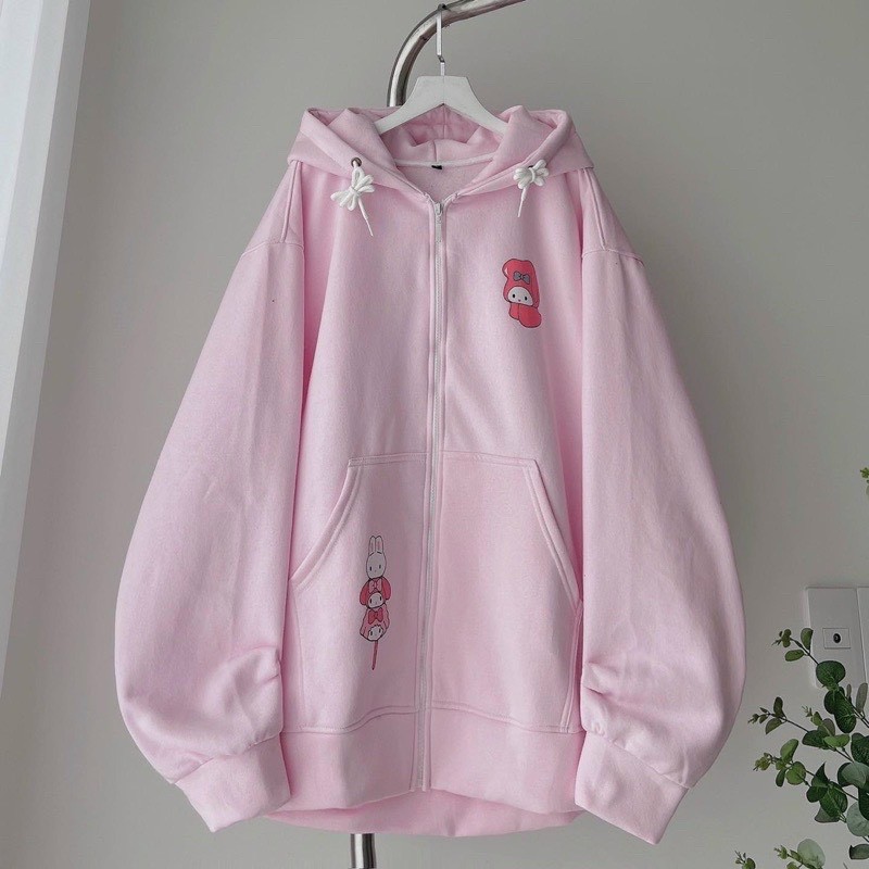 Áo khoác nam nữ Hoodie nỉ trơn Basic in CỪU VÀ CHÓ form rộng khóa kéo có mũ rộng 2 lớp giá rẻ couple