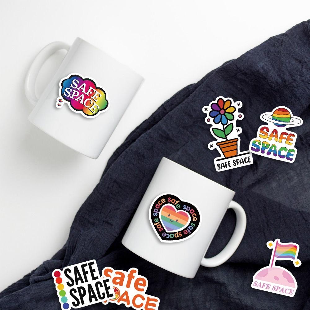 Set 50 Cái STICKER Cầu Vồng 7 Màu Chống Thấm Nước Trang Trí Điện Thoại , Laptop , Vali Siêu Nét