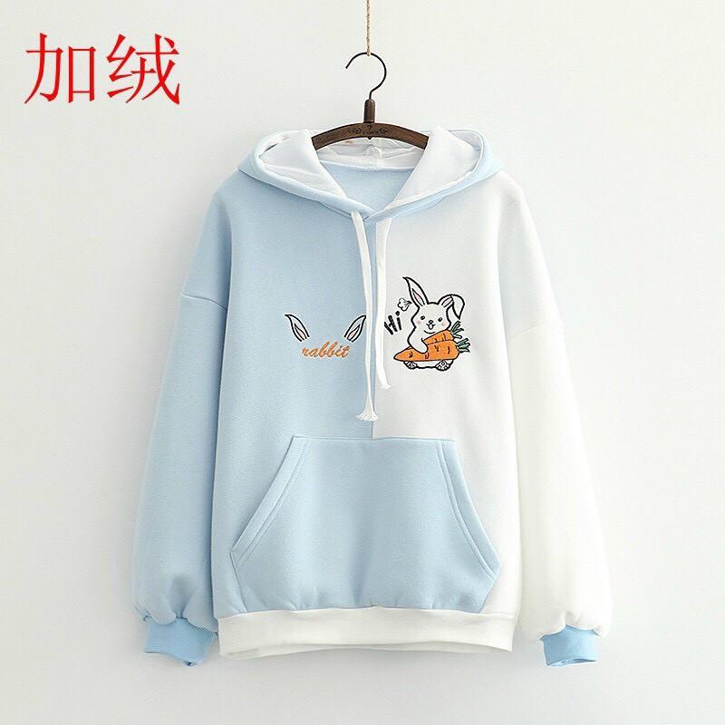 Áo khoác hoodie nữ chất liệu nỉ mềm mịn thoáng mát chống nắng và bụi tốt.NỈ thỏ