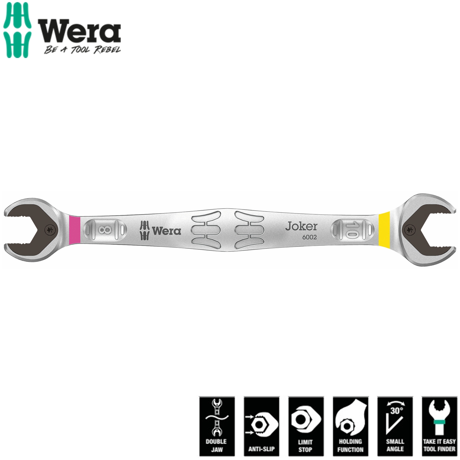 Cờ lê tròng cóc Wera 05020259001 6002 Joker Double open-ended wrenches 2 đầu miệng 8mm và 10mm