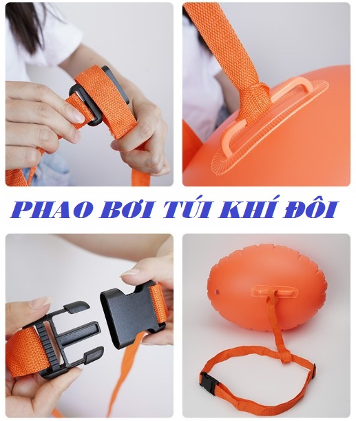 Phao bơi oval đeo thắt lưng 2 túi khí dành cho bơi lội - Phao bơi đeo tay