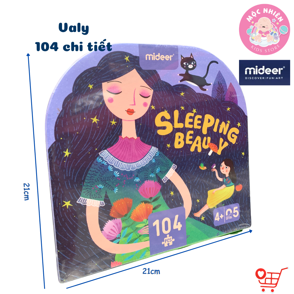 Đồ Chơi Xếp Hình Puzzle MIDEER Kiểu Valy 104 Mảnh Ghép Dành Cho Bé Từ 4 Tuổi - Chủ đề Sleeping Beauty