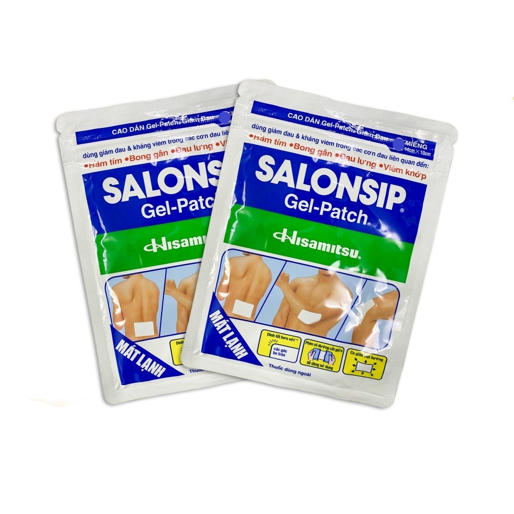 Cao Dán Salonsip Gel Patch Hỗ Trợ Giảm Đau Mỏi Cơ - Mẫu Mới Túi 3 Miếng