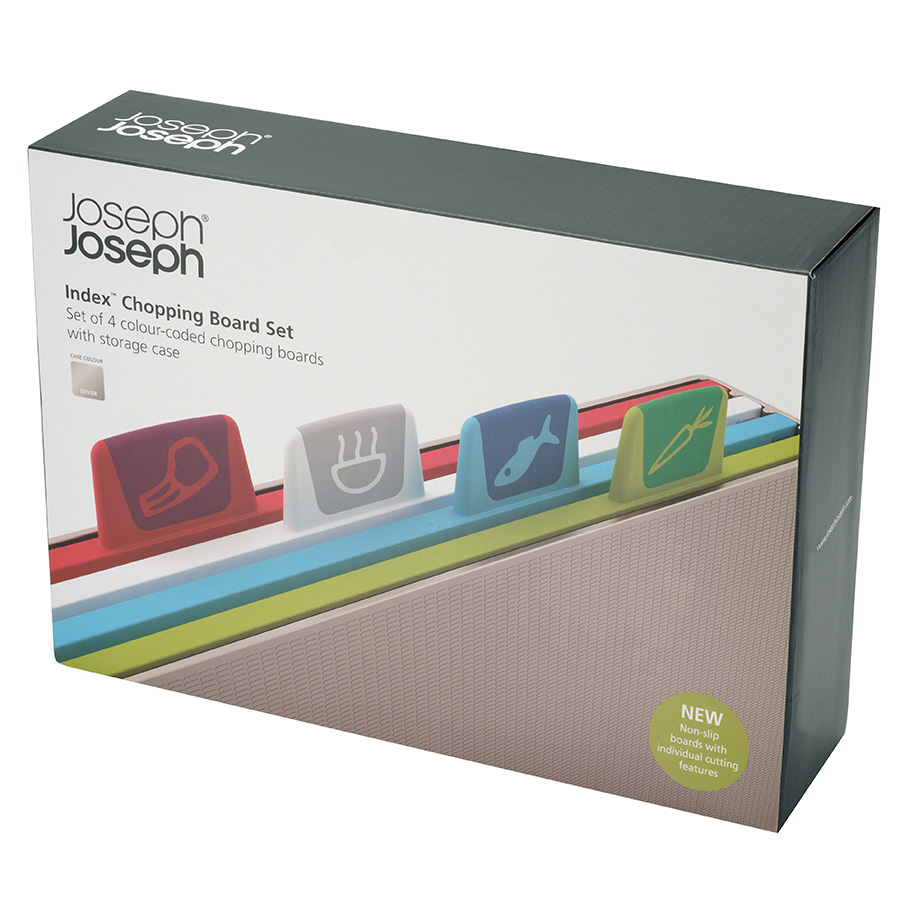 Bộ Thớt 4 Cái Joseph Joseph 600261 - Index Chopping Board (Silver)