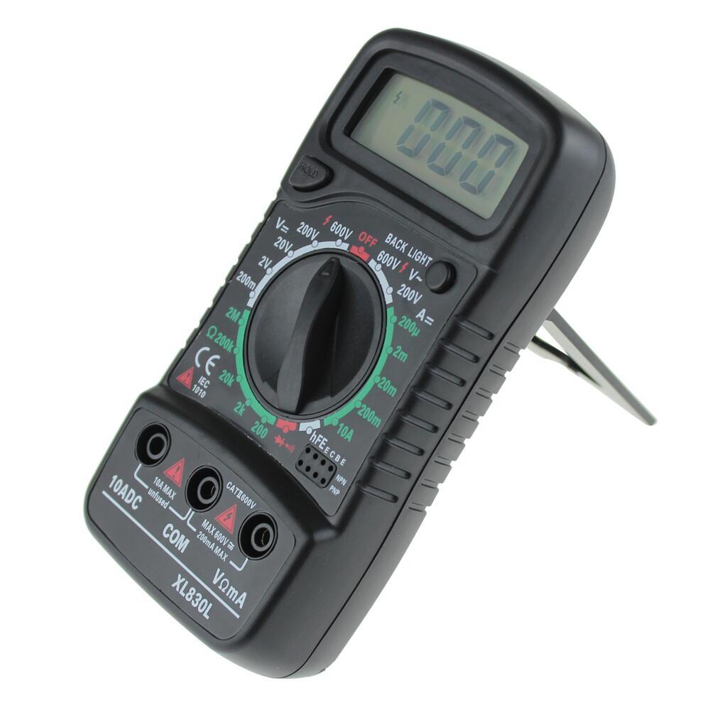 Digital LCD Multimeter Voltmeter Ammeter Ohmmeter Tester DC/AC Voltage Black