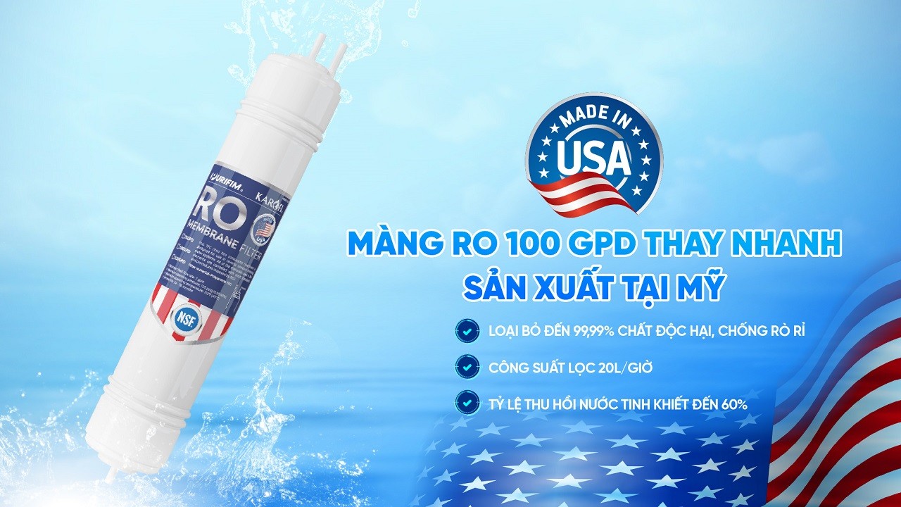 Máy lọc nước nóng lạnh RO Mỹ 11 lõi Karofi KAD-D66S - Giao trước lắp sau miễn phí toàn quốc - Bảo hành 36 tháng - Hàng chính hãng