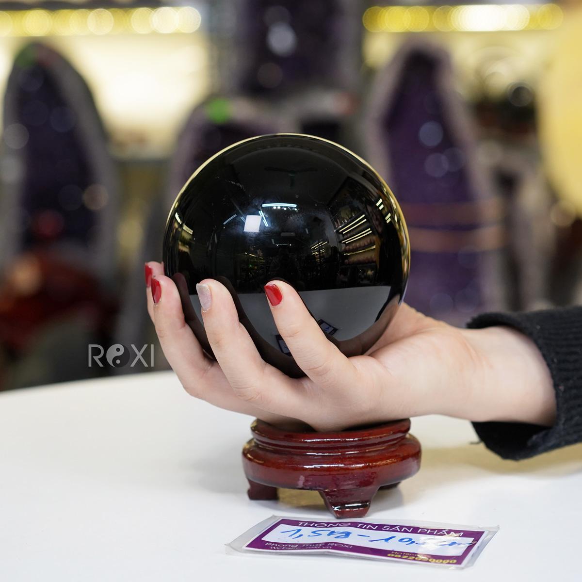Quả Cầu Obsidian đen 2A - - 1,5kg - 10,5cm