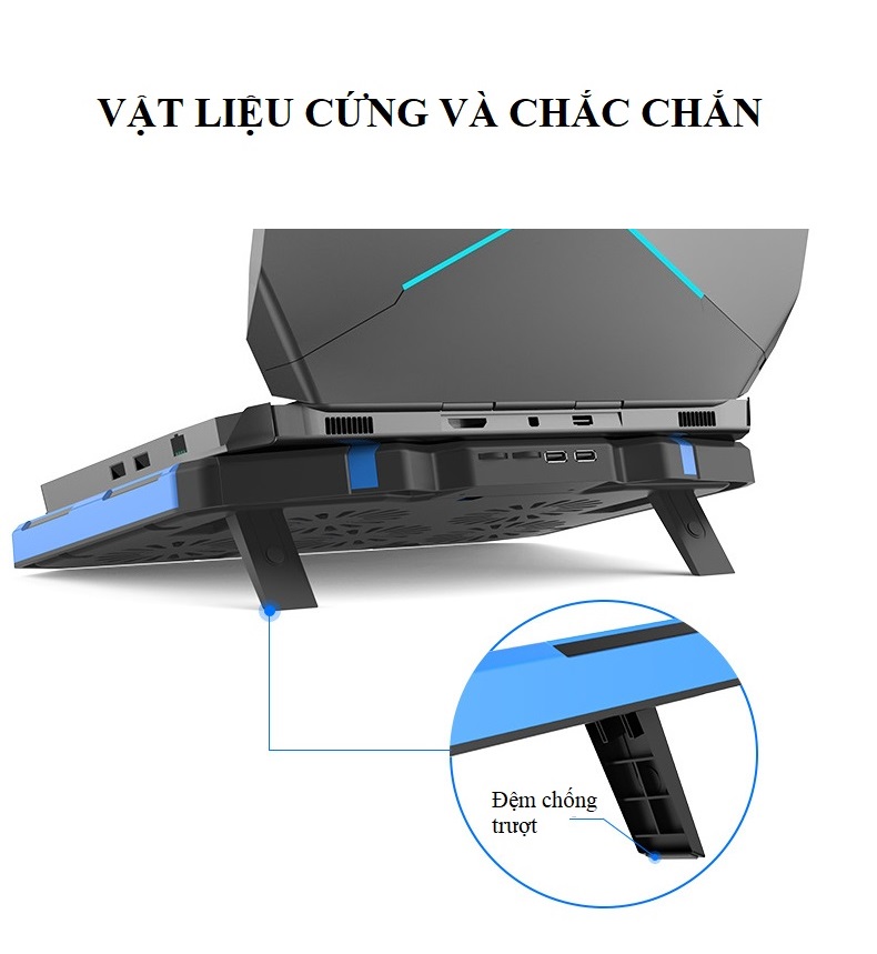 ĐếTtản Nhiệt Laptop  Q-07 5 Quạt Chạy Cực Êm Làm Mát Laptop Của Bạn