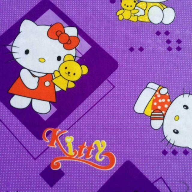 Ga 100% cotton thun phủ Nano chống thấm kitty tím