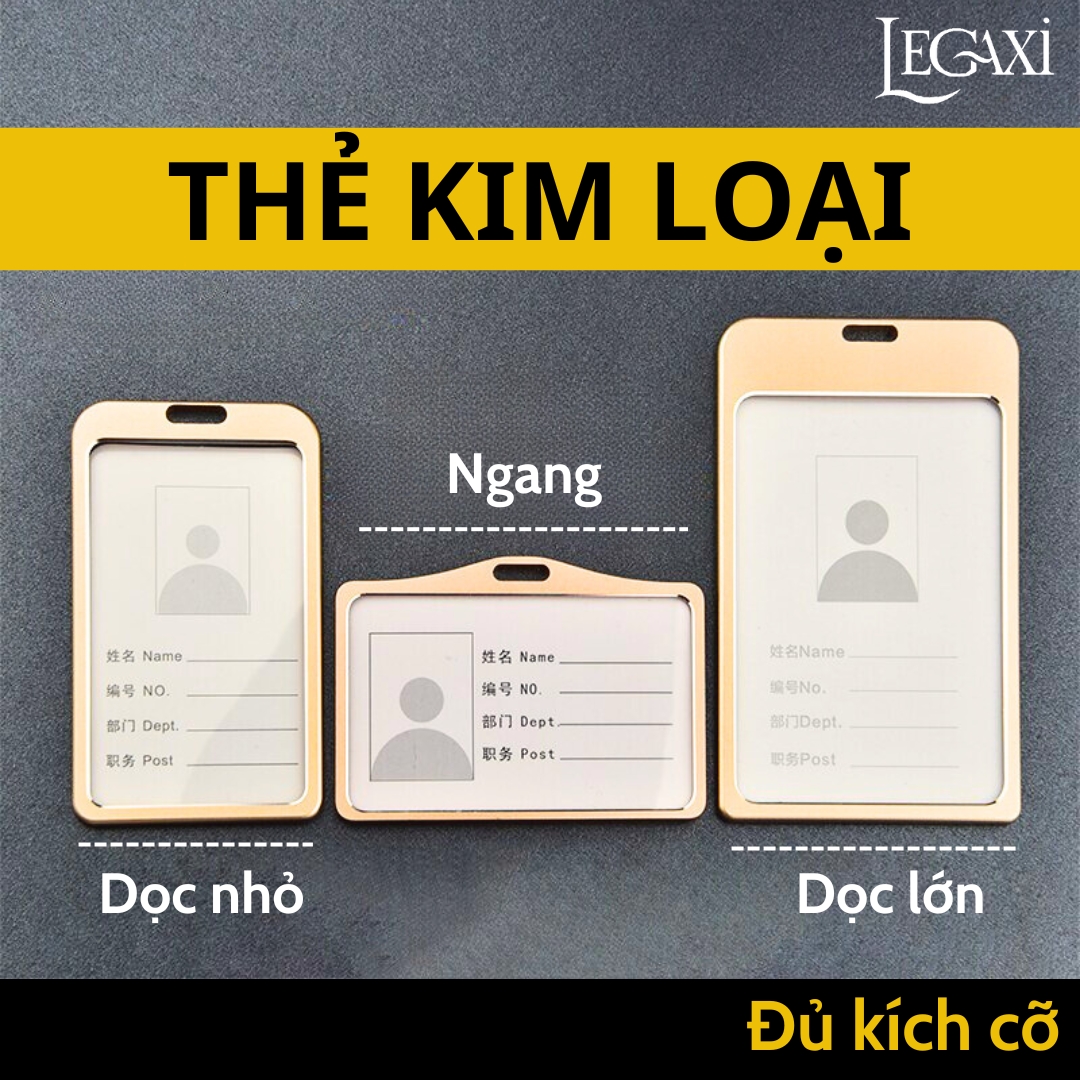 Bọc thẻ kim loại hợp kim nhôm cao cấp cho thẻ tên ID ngang Legaxi