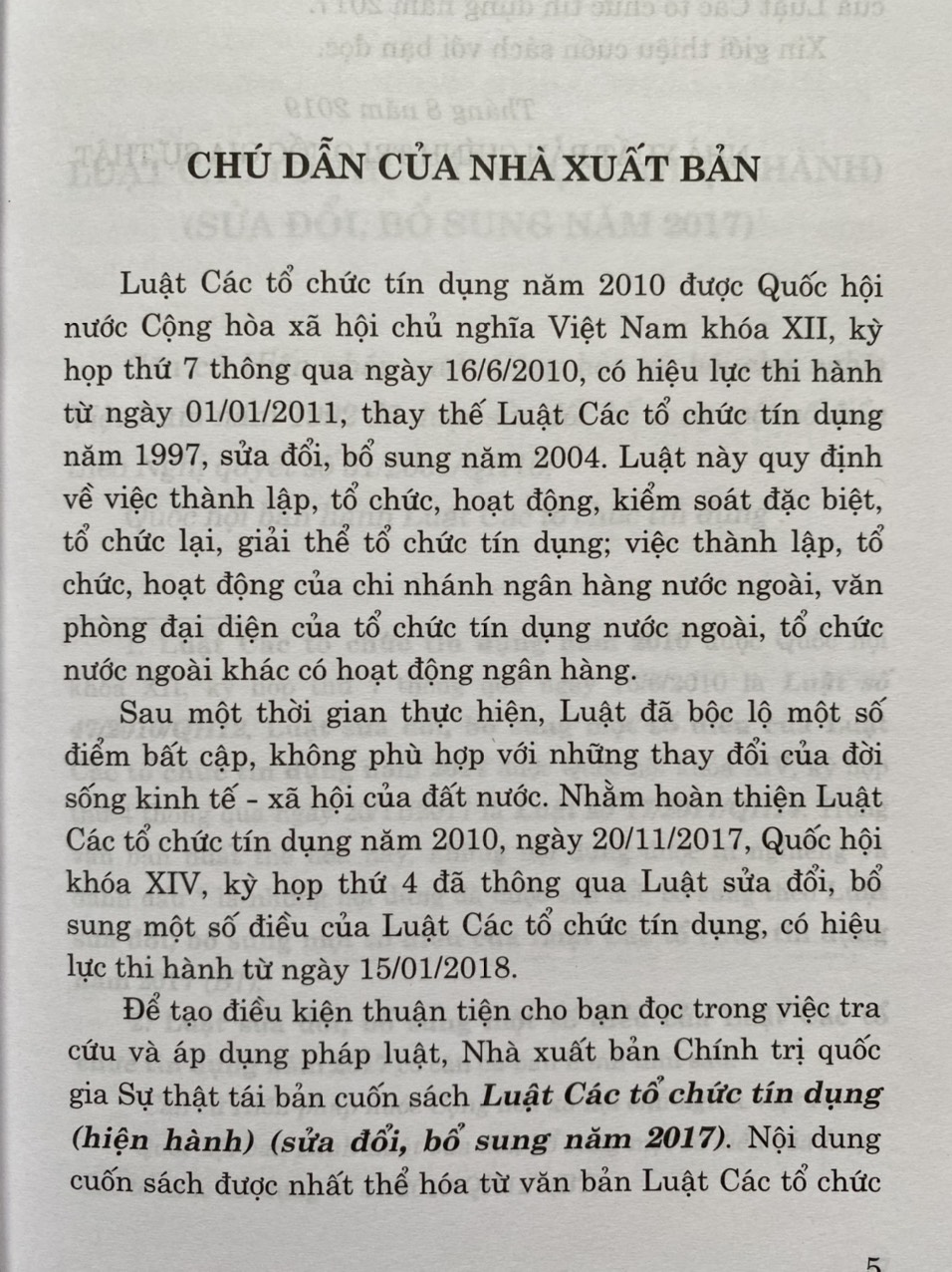 Luật Các Tổ Chức Tín Dụng