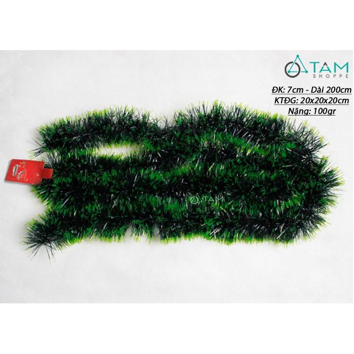 Combo 3 Dây đuôi chồn Noel xanh trơn ĐK 9cm dài 190cm X-DCH-02