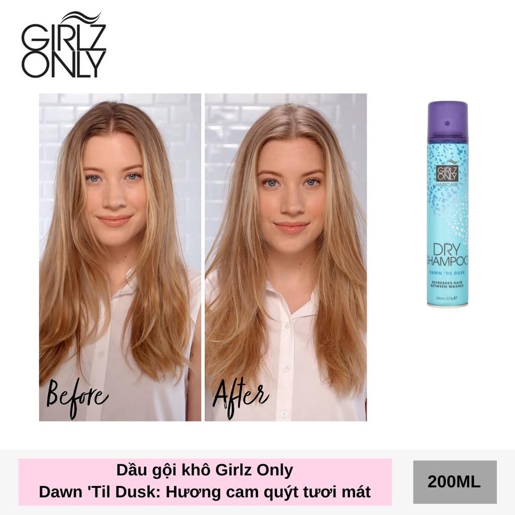 Dầu Gội Khô Giúp Tóc Sạch Dầu Và Bồng Bềnh Girlz Only Dry Shampoo 200ml - Dawn 'Til Dusk (Xanh)