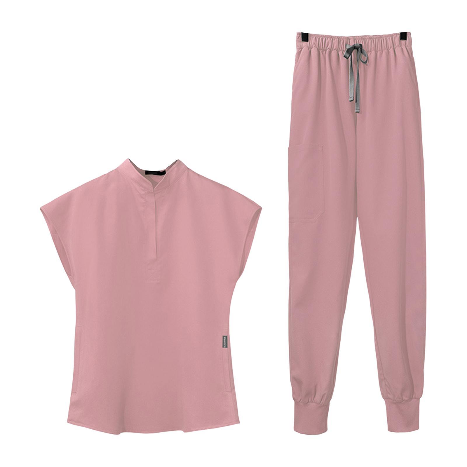 Scrub Set for Women V Neck Scrub Top and Pants Work Clothes Hospital Uniform
