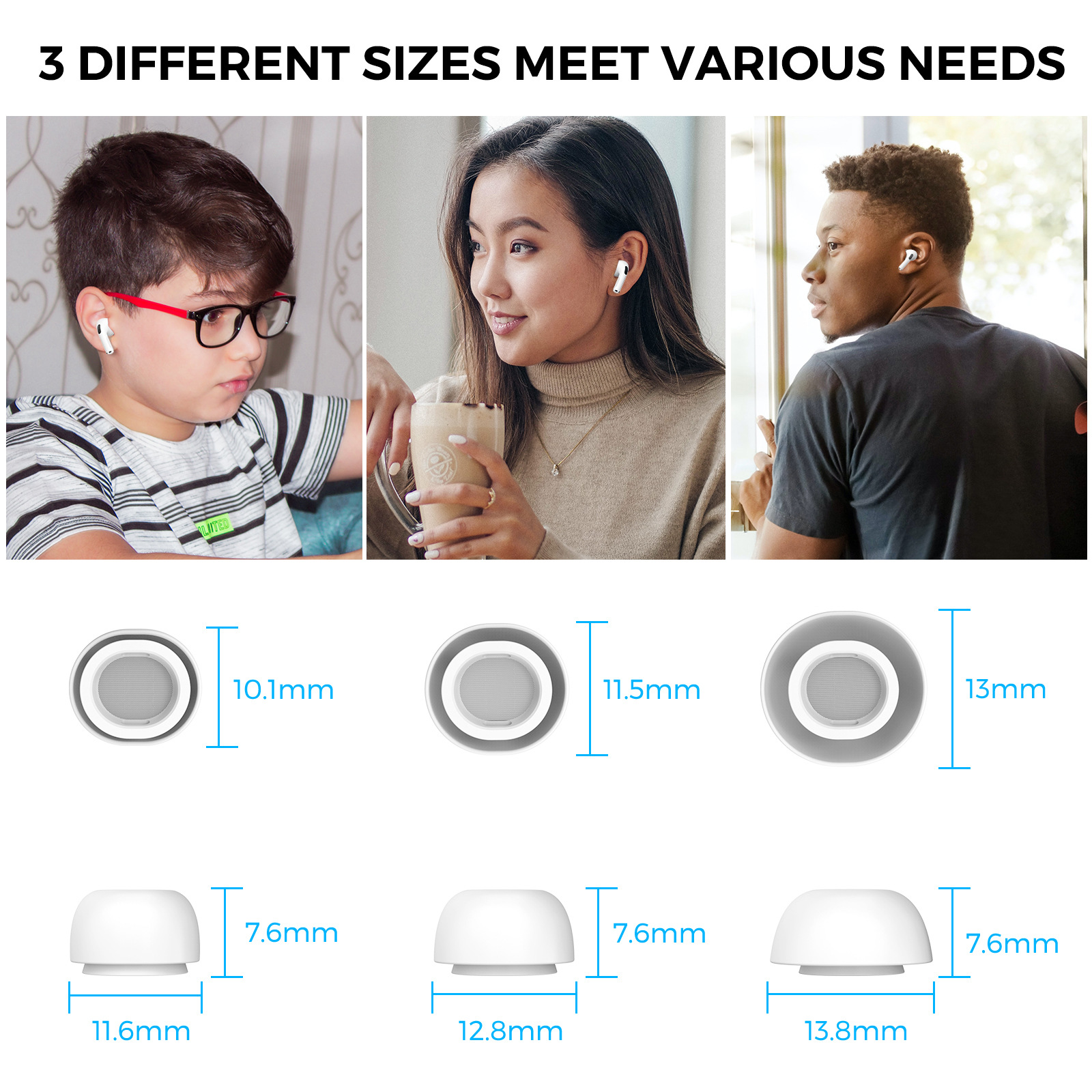 Nút Tai Nghe Silicone chống trượt, cách ly tiếng ồn, lỗ giảm áp lực cho AirPods Pro 1/2 (Bộ 2 Cặp) - Hàng Chính Hãng