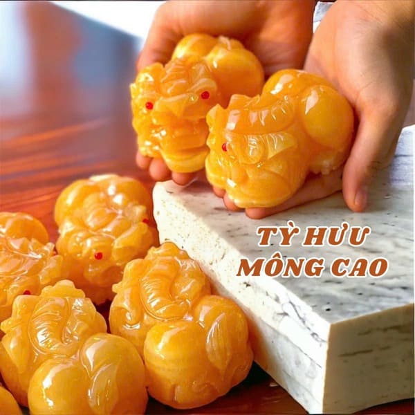 Cặp Tỳ Hưu Mông Cao Ngọc Hoàng Long 8cm mẫu mới