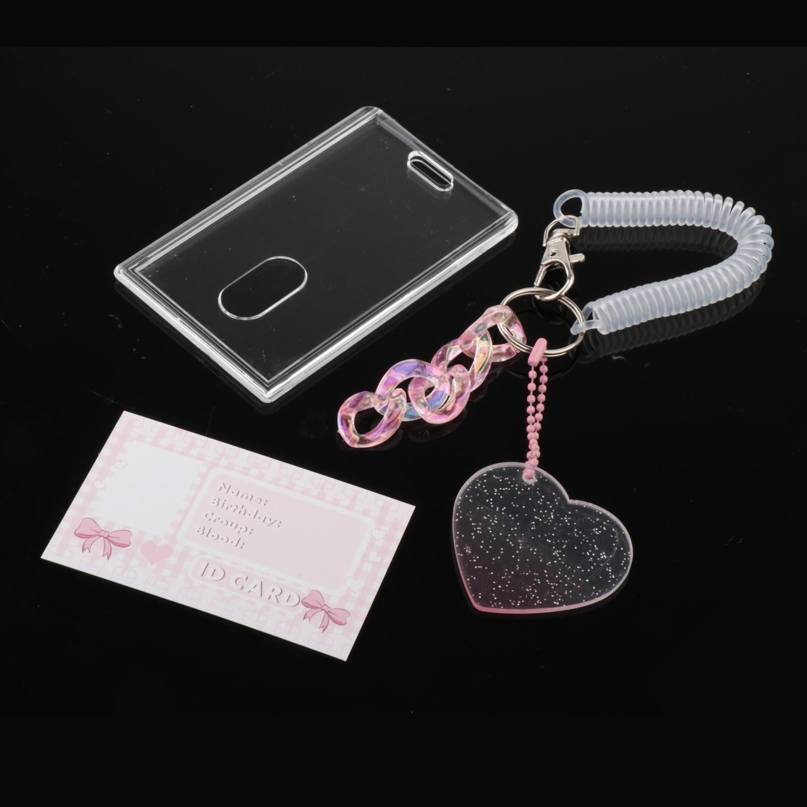 Acrylic Photocard Holder ID Card Case Cover Photo Protector Cute Portable for Teachers