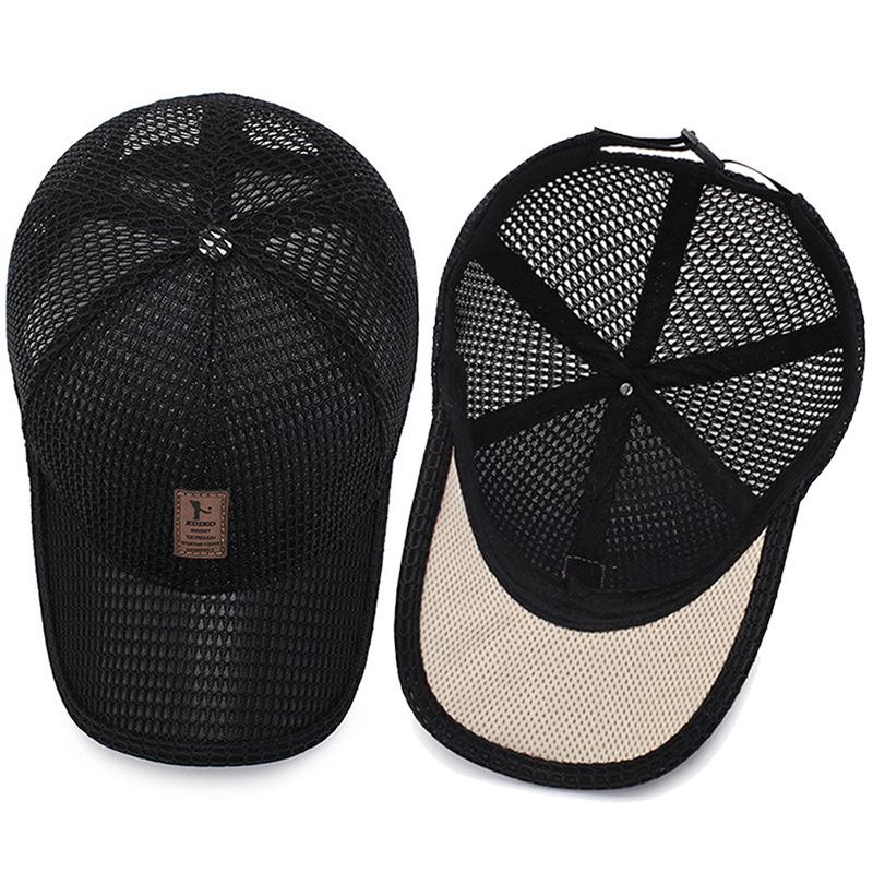 Mũ bóng chày nam mùa hè Matable Mat Mat Fashion Label Da UV Bảo vệ Tennis Golf Mat ngoài trời Xương câu cá thể thao Color: light grey-rubber Size: 56-60cm