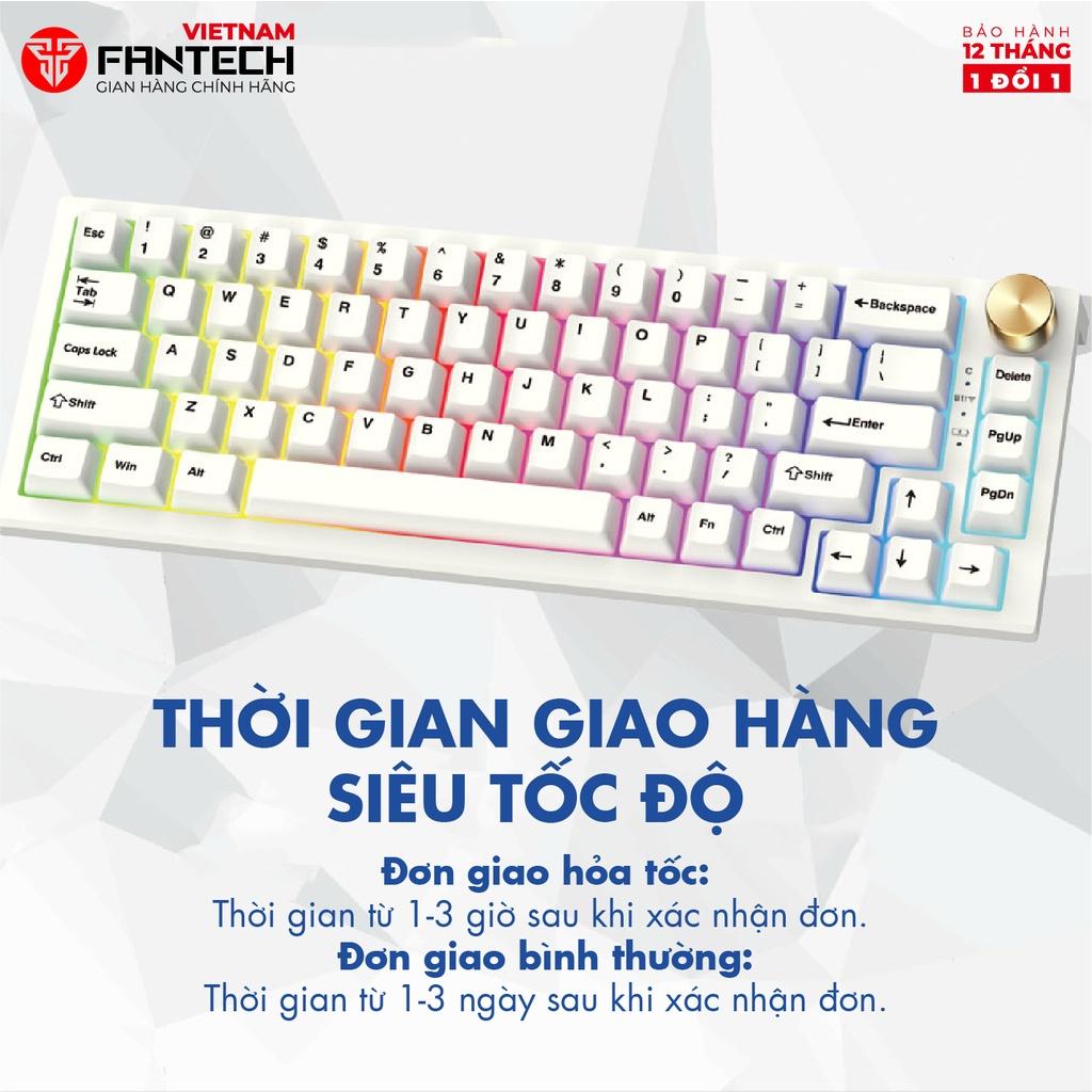 Bàn phím cơ custom FANTECH MK858 MAXFIT67 LED RGB Tháo lắp hotswap - Switch Kailt box white/ Gateron milky yellow - Hàng Chính Hãng