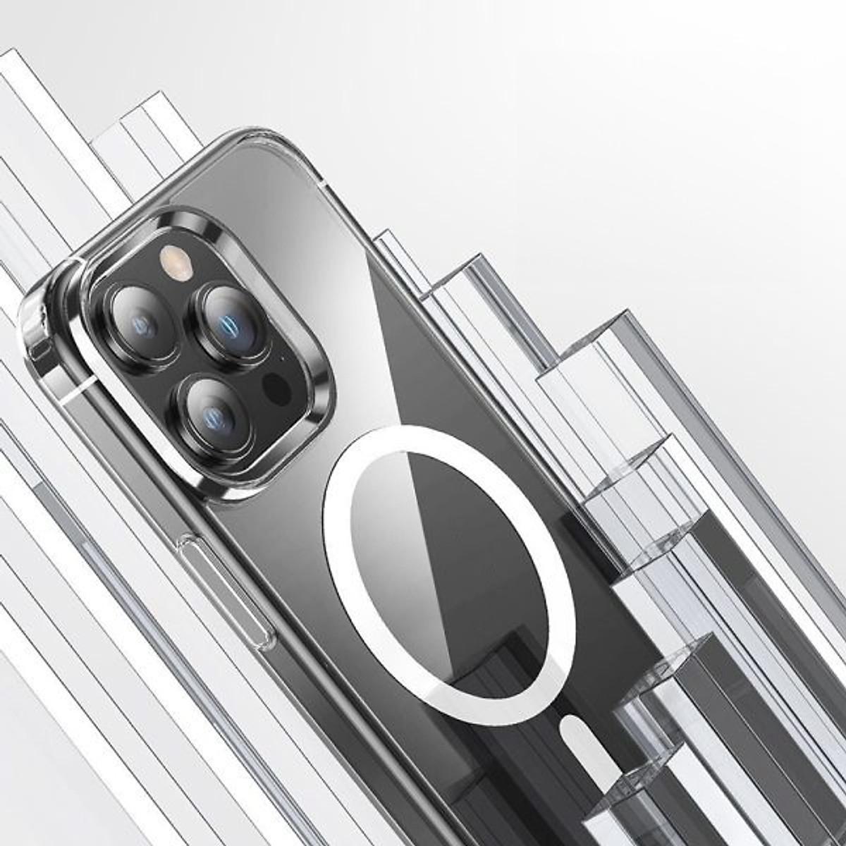Ốp lưng trong suốt sạc nam châm từ tính cho iPhone 15 Pro Max / 15 Pro / 15 Plus / iP 15 hiệu Likgus Crystal Magnetic - Trang bị đệm khí 4 góc, chống ố vàng, bảo vệ viền camera - Hàng nhập khẩu