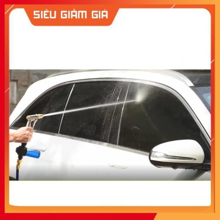 Bộ dây vòi xịt nước rửa xe, tưới cây đa năng, tăng áp 3 lần, loại 3m, 5m 206622-5 cút sập,nối vàng+ tặng đai