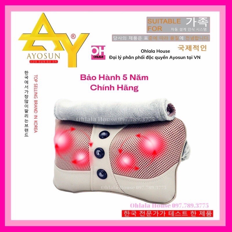 Gối Massage Cổ Vai Gáy Hồng Ngoại Đa Năng 20 Bi Cao Cấp, Bảo Hành 12 Tháng
