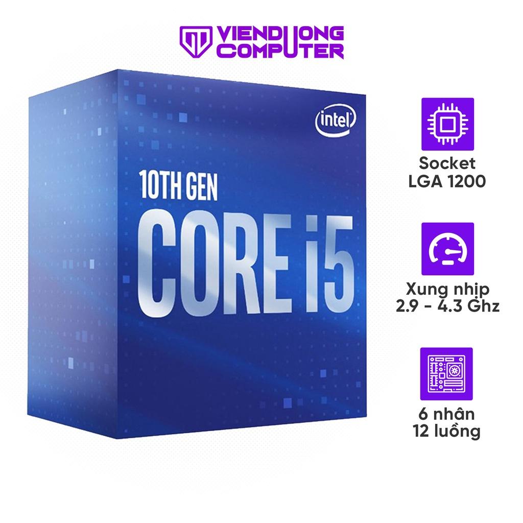 Bộ xử lý Intel Core i5-10400F (2.9GHz - 4.3Ghz, 6 nhân 12 luồng, 12MB Cache, 65W) - Hàng chính hãng