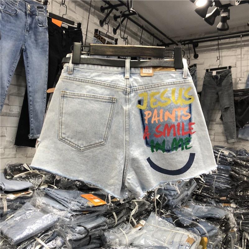 Quần Short Denim Lưng Cao Dáng Ôm Thời Trang Xuân Hè Kiểu Mới 2022 Cho Nữ