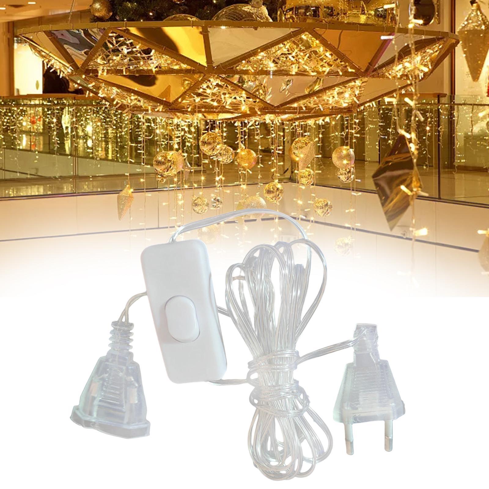 LED Light Power Extension Cord Extension Cable Plug Connector for Holiday