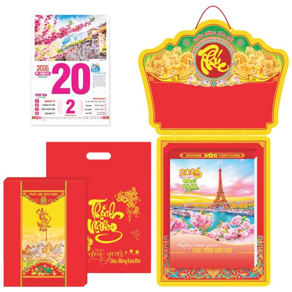 Lịch Bloc Siêu Đại - Phong Cảnh Thế Giới - Bảng Treo Metalize - 20 x 30 cm - TĐ29