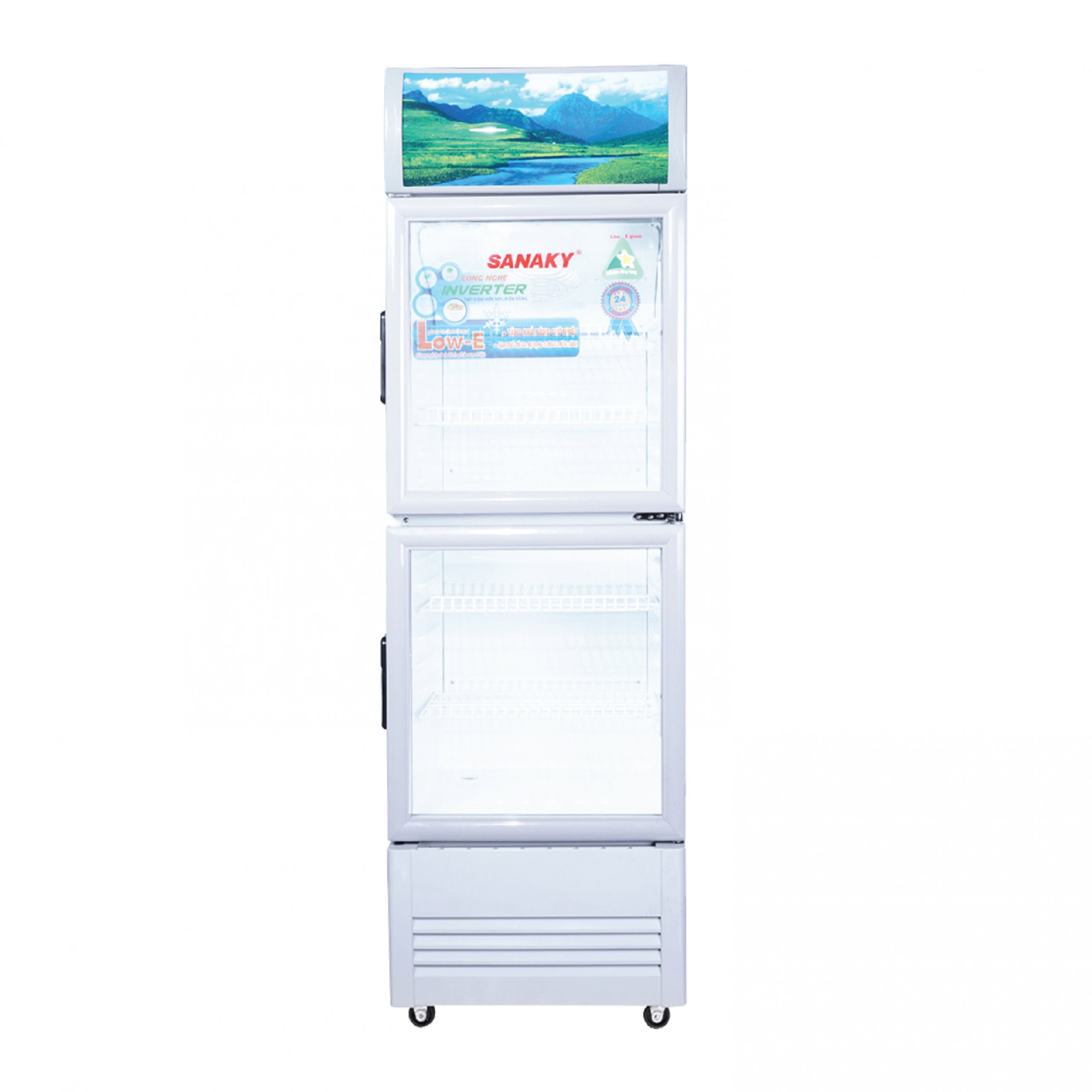 TỦ MÁT 2 CỬA SANAKY INVERTER 340 LÍT VH-408W3L NHÔM - hàng chính hãng