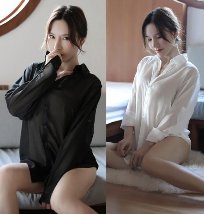 Combo 2 áo sơ mi ngủ chất lụa tặng quần lót nữ