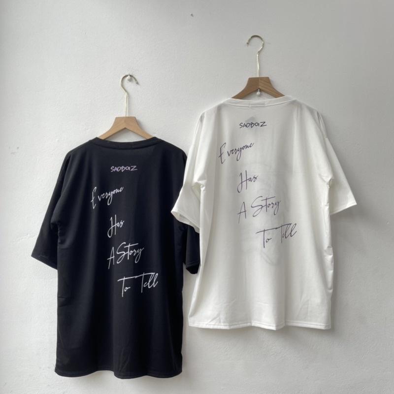 Áo thun tay lỡ Sadboiz Story form rộng Unisex dưới 85kg chất thun