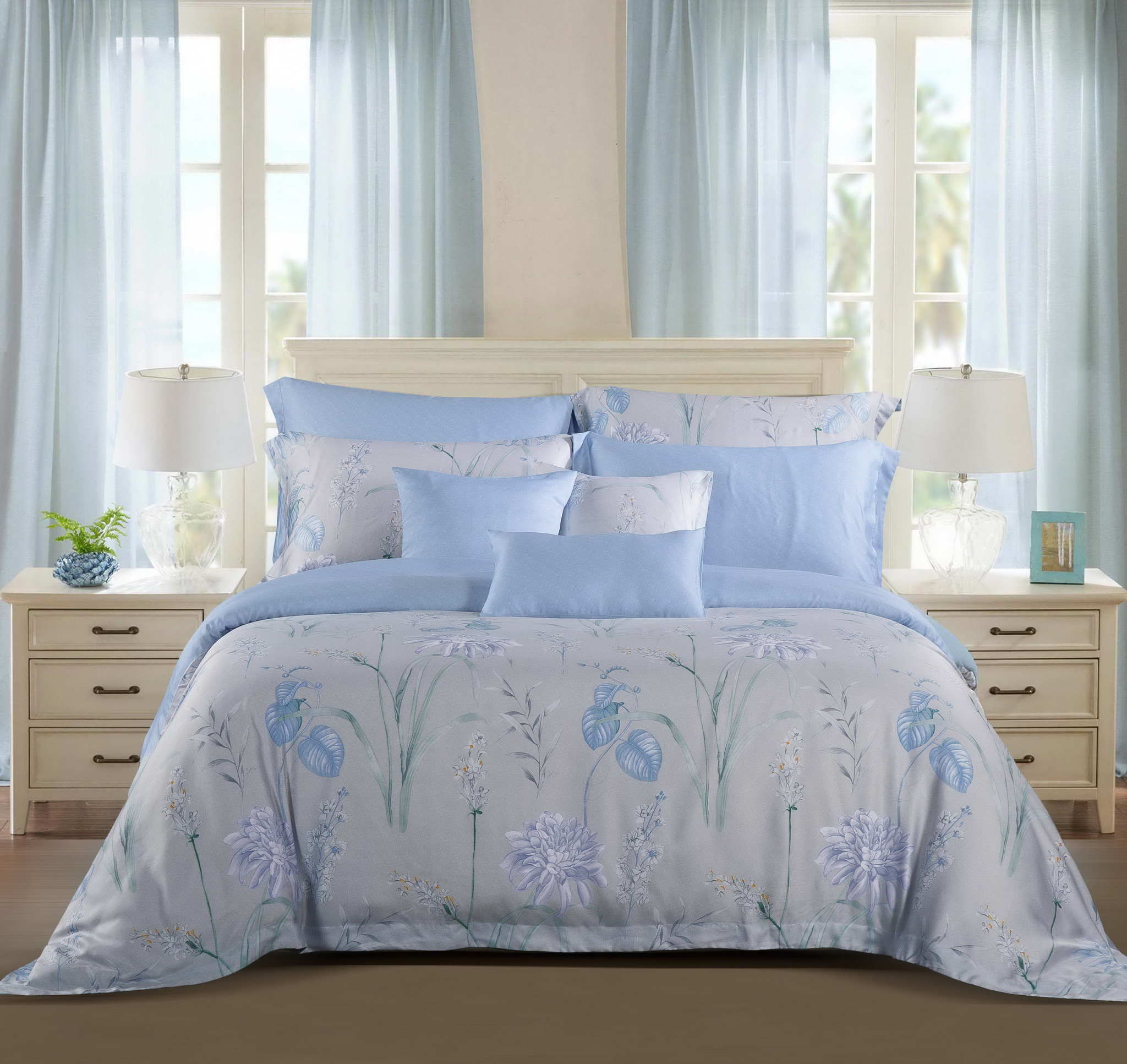 Bộ Ga Kèm Vỏ Chăn Akemi Tencel Modal Ardent, Gồm 6 Món Super King King Queen - Fenorra - King 1.8Mx2M