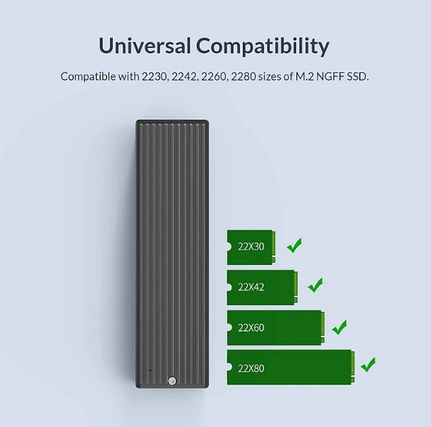 Hộp ổ cứng M.2 SSD USB 3.1 Gen 1 ORICO M2PF-C3-BK - Đen - Hàng chính hãng