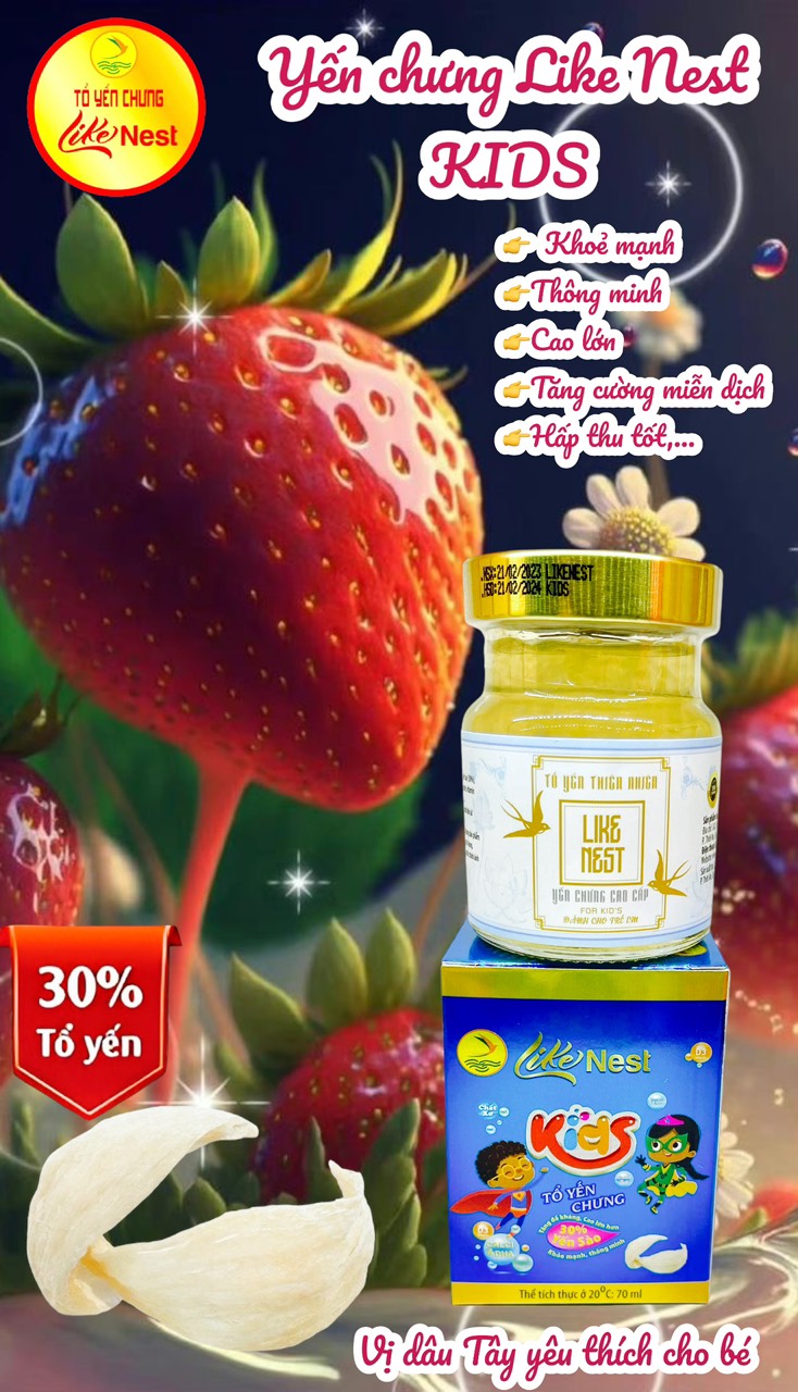 Yến Chưng Cho Bé Kids Hương Dâu Like Nest
